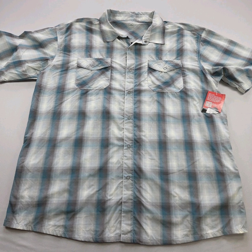 Zoic District Shirt Mens XXL Plaid Short Sleeve Snap Cycling Top Bike NEW